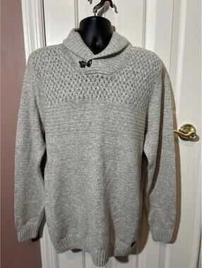 Outpost Makers Professor Sweater Mens Size L The Buckle Shawl Collar Taupe New